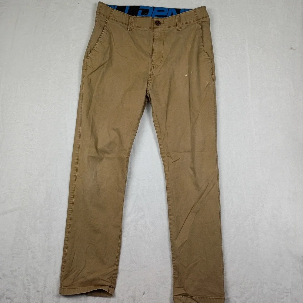 Denali‎ Mens Khaki Chino Pants Slim Straight Brown Workwear Trousers 32x30